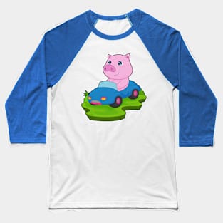 Pig Car Baseball T-Shirt